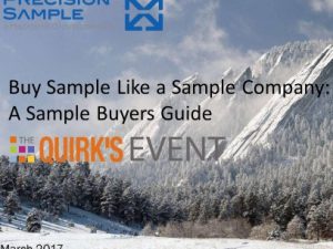 Buy Sample Like a Sample Company: A Sample Buyers Guide – Part 1